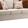 Eny Loveseat with 3 Pillows | Taupe Brown Chenille | Black Legs | 64"