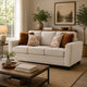 Eny Loveseat with 3 Pillows | Taupe Brown Chenille | Black Legs | 64"