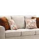 Eny Sofa with 4 Pillows | Taupe Brown Chenille | Black Legs | 84"