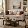 Eny Sofa with 4 Pillows | Taupe Brown Chenille | Black Legs | 84"