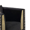 Dero Sofa Chair | Glam Black Velvet | Gold Zebra Print Panels