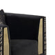 Dero Sofa Chair | Glam Black Velvet | Gold Zebra Print Panels