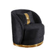 Vysa Swivel Accent Chair | 1 Pillow | Barrel Back | Gold Base | Black