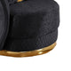 Vysa Swivel Accent Chair | 1 Pillow | Barrel Back | Gold Base | Black