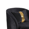 Vysa Swivel Accent Chair | 1 Pillow | Barrel Back | Gold Base | Black