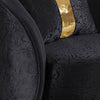 Vysa Swivel Accent Chair | 1 Pillow | Barrel Back | Gold Base | Black