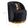 Vysa Swivel Accent Chair | 1 Pillow | Barrel Back | Gold Base | Black