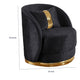 Vysa Swivel Accent Chair | 1 Pillow | Barrel Back | Gold Base | Black
