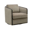 Cyra Swivel Accent Chair | Taupe Gray Chenille Foam Cushions | Barrel Back