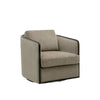 Cyra Swivel Accent Chair | Taupe Gray Chenille Foam Cushions | Barrel Back