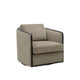 Cyra Swivel Accent Chair | Taupe Gray Chenille Foam Cushions | Barrel Back