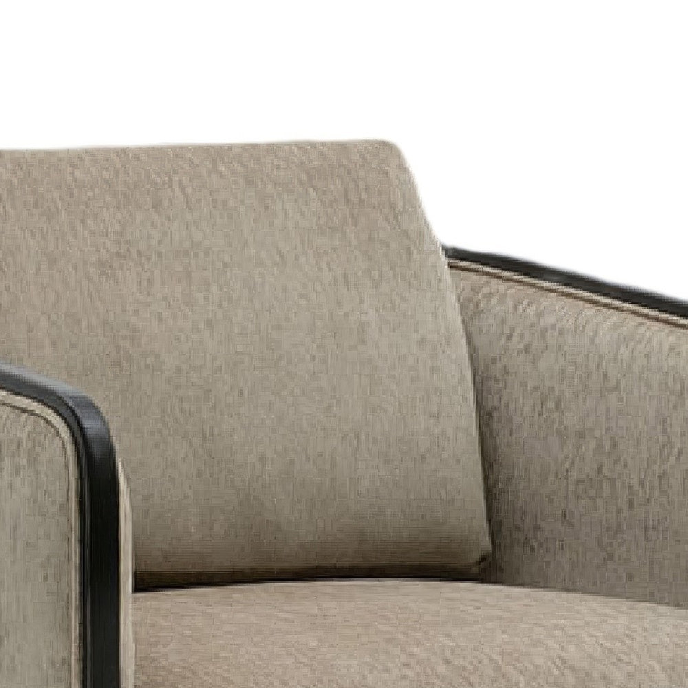 Cyra Swivel Accent Chair | Taupe Gray Chenille Foam Cushions | Barrel Back