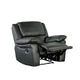 Larus Manual Motion Recliner Chair | Pillowed Arms | Black Faux Leather