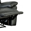 Larus Manual Motion Recliner Chair | Pillowed Arms | Black Faux Leather