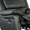 Larus Manual Motion Recliner Chair | Pillowed Arms | Black Faux Leather