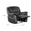 Larus Manual Motion Recliner Chair | Pillowed Arms | Black Faux Leather