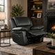 Larus Manual Motion Recliner Chair | Pillowed Arms | Black Faux Leather