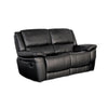 Larus Manual Motion Recliner Loveseat | Black Faux Leather 60"