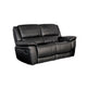 Larus Manual Motion Recliner Loveseat | Black Faux Leather 60"