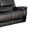 Larus Manual Motion Recliner Loveseat | Black Faux Leather 60"