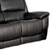 Larus Manual Motion Recliner Loveseat | Black Faux Leather 60"