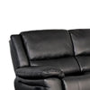 Larus Manual Motion Recliner Loveseat | Black Faux Leather 60"