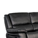 Larus Manual Motion Recliner Loveseat | Black Faux Leather 60"
