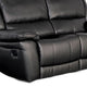Larus Manual Motion Recliner Loveseat | Black Faux Leather 60"