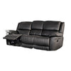 Larus Manual Motion Recliner Sofa | 3 Seater | Black Faux Leather 82"