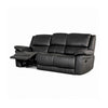 Larus Manual Motion Recliner Sofa | 3 Seater | Black Faux Leather 82"