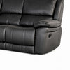 Larus Manual Motion Recliner Sofa | 3 Seater | Black Faux Leather 82"