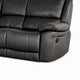 Larus Manual Motion Recliner Sofa | 3 Seater | Black Faux Leather 82"