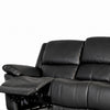 Larus Manual Motion Recliner Sofa | 3 Seater | Black Faux Leather 82"