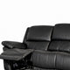 Larus Manual Motion Recliner Sofa | 3 Seater | Black Faux Leather 82"