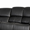 Larus Manual Motion Recliner Sofa | 3 Seater | Black Faux Leather 82"