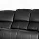 Larus Manual Motion Recliner Sofa | 3 Seater | Black Faux Leather 82"