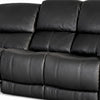 Larus Manual Motion Recliner Sofa | 3 Seater | Black Faux Leather 82"