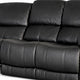 Larus Manual Motion Recliner Sofa | 3 Seater | Black Faux Leather 82"