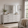Osko Dresser Mirror | Rounded Edges | Light Gray Wood | 40x42 Rectangular