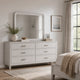 Osko Dresser Mirror | Rounded Edges | Light Gray Wood | 40x42 Rectangular