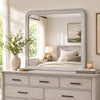 Osko Dresser Mirror | Rounded Edges | Light Gray Wood | 40x42 Rectangular