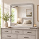 Osko Dresser Mirror | Rounded Edges | Light Gray Wood | 40x42 Rectangular