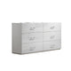 Soha Wide Dresser | 6 Drawers | Acrylic Chrome H&les | High Gloss White