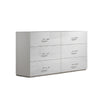 Soha Wide Dresser | 6 Drawers | Acrylic Chrome H&les | High Gloss White