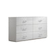 Soha Wide Dresser | 6 Drawers | Acrylic Chrome H&les | High Gloss White