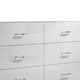 Soha Wide Dresser | 6 Drawers | Acrylic Chrome H&les | High Gloss White