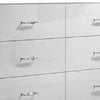 Soha Wide Dresser | 6 Drawers | Acrylic Chrome H&les | High Gloss White