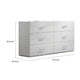 Soha Wide Dresser | 6 Drawers | Acrylic Chrome H&les | High Gloss White