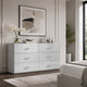 Soha Wide Dresser | 6 Drawers | Acrylic Chrome H&les | High Gloss White