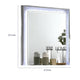 Soha Dresser Mirror | Rhinestone Trim w LED | High Gloss White 38x38
